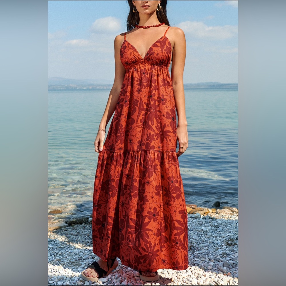 CUPSHE Floral V-Neck Dress